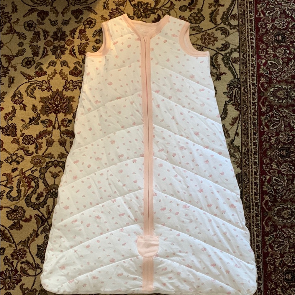 Sleeveless Pink and White Baby Sleeping Bag